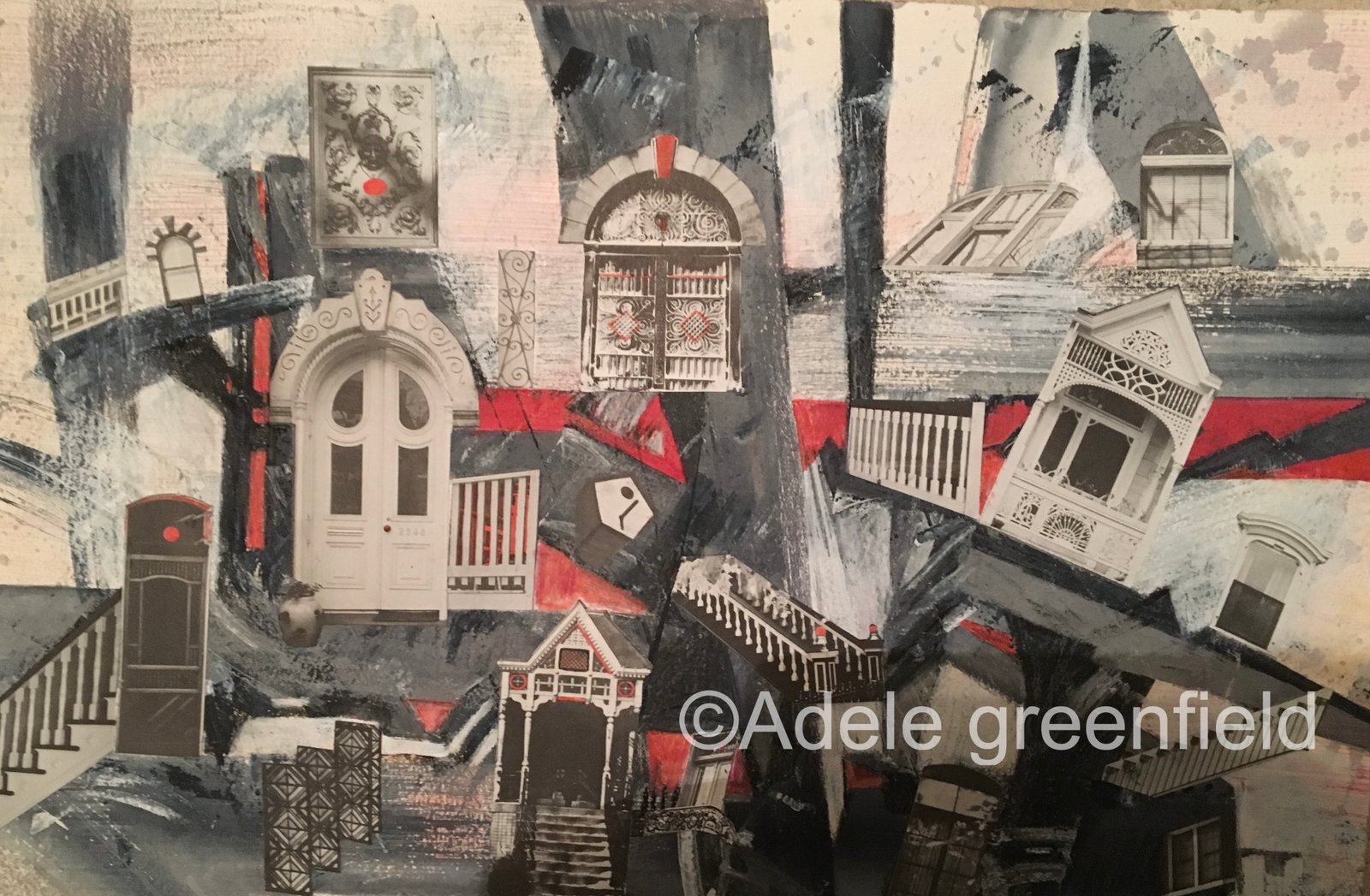 Enter These Doors at Your Own Risk – Collage and acrylics